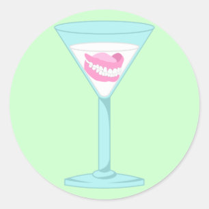 Dentures False Teeth Martini Ronde Sticker