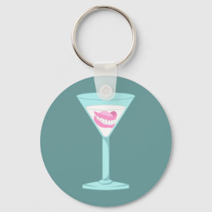 Dentures False Teeth Martini Sleutelhanger