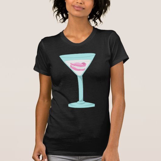 Dentures False Teeth Martini T-shirt (Voorkant)