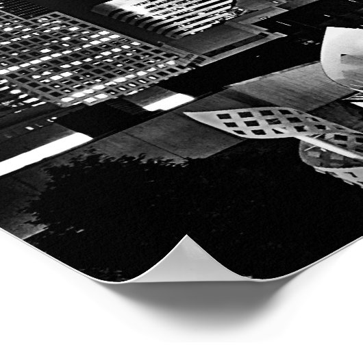 Denver by Night in Black en White Poster (Hoek)