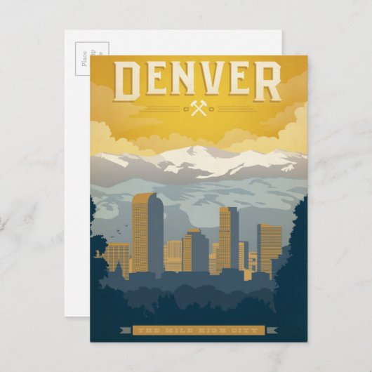 Denver, CO Briefkaart (Voorkant / Achterkant)