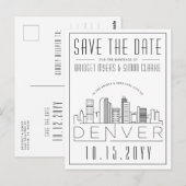 Denver, Co | Gestileerde skyline De datum opslaan Briefkaart (Voorkant / Achterkant)