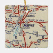 Denver CO  Map Keramisch Ornament (Voorkant)