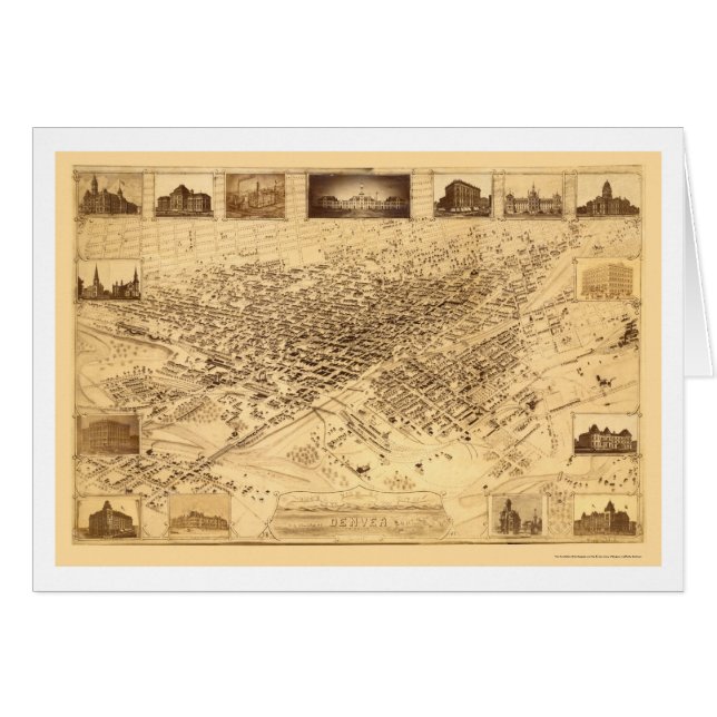Denver, CO Panoramic Map - 1881 (Voorkant Horizontaal)