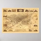 Denver, CO Panoramic Map - 1881 Poster (Voorkant)