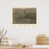 Denver, CO Panoramic Map - 1887 Poster (Keuken)