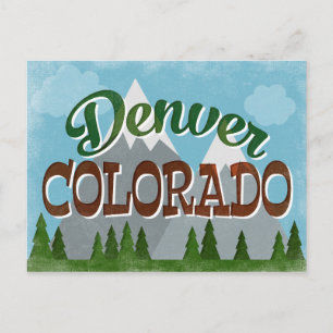 Denver Colorado Briefkaart Snowy Mountains Fun