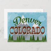Denver Colorado Carte postale Montagnes neigeuses  (Devant / Derrière)