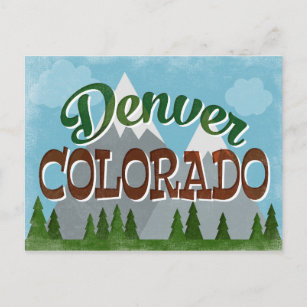 Denver Colorado Carte postale Montagnes neigeuses 