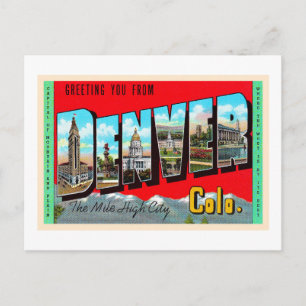 Denver Colorado CO Briefkaart met grote letters