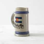 Denver Colorado Flag Skyline Bierpul (Voorkant links)