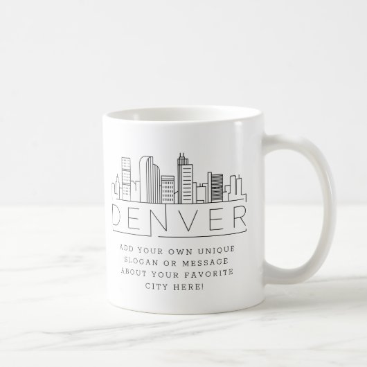 Denver, Colorado gestileerde Skyline| Aangepaste s Koffiemok (Rechts)