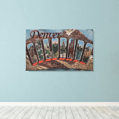 Denver, Colorado - grote letterscènes Canvas Afdruk (Insitu (Houten vloer))