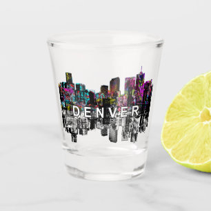Denver, Colorado in graffiti Shot Glass Glas