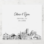 Denver Colorado Mariage Champagne Étiquette (Étiquettes simples)