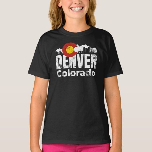 Denver Colorado Mountains T-Shirt (Voorkant)