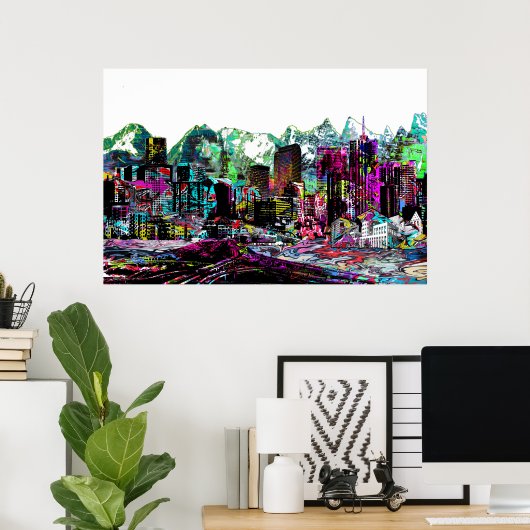 Denver, Colorado op graffiti Poster (Thuiskantoor)