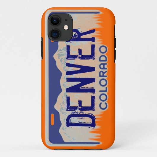 Denver Colorado orange bleu licence iphone 5 coque (Dos)