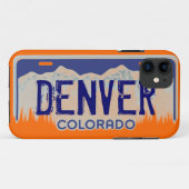 Denver Colorado orange bleu licence iphone 5 coque (Dos (Horizontal))
