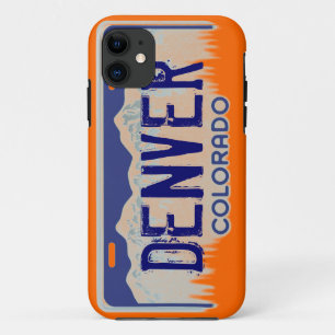 Denver Colorado oranje blauwe licentieloon 5 hoesj iPhone 11 Hoesje