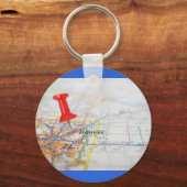 Denver Colorado Pushpin Map Sleutelhanger (Achterkant)
