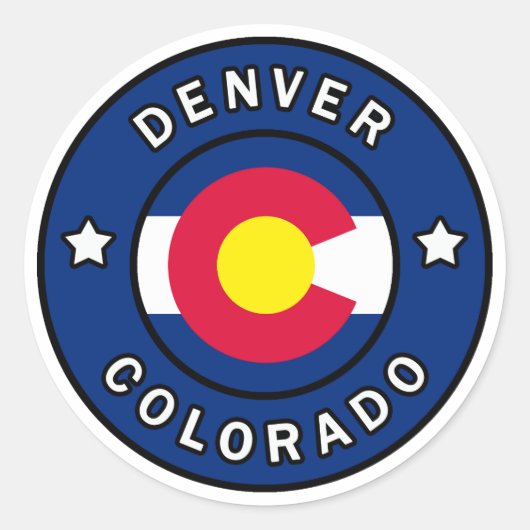 Denver Colorado Ronde Sticker (Voorkant)