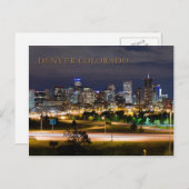 Denver, Colorado 's nachts Briefkaart (Voorkant / Achterkant)