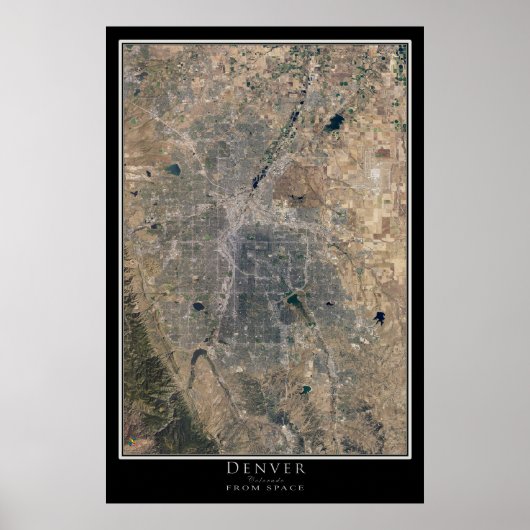 Denver Colorado Satellite Poster Map (Voorkant)
