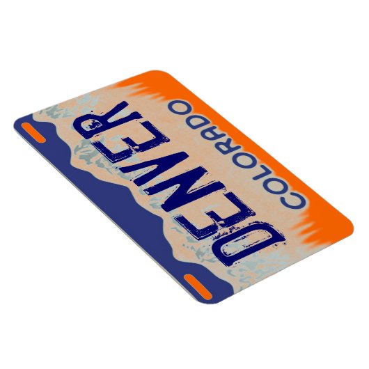 Denver Colorado sinaasappel blauw licentie bord ma Magneet (Rechterzijde)