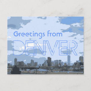 Denver Colorado skyline begroet artistiek briefkaa Briefkaart