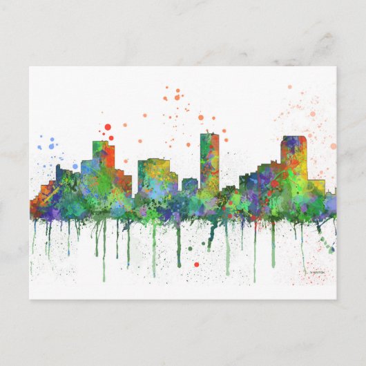 DENVER, COLORADO SKYLINE BRIEFKAART (Voorkant)