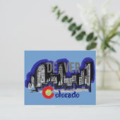 Denver Colorado skyline briefkaart (Staand voorkant)