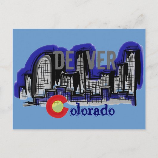 Denver Colorado skyline briefkaart (Voorkant)