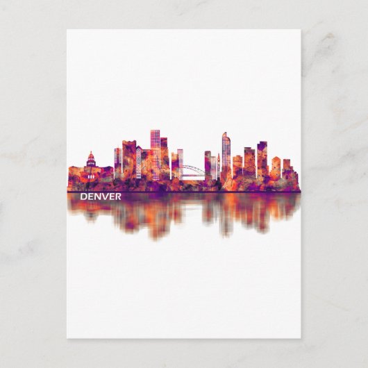 Denver Colorado Skyline Feestdagenkaart (Voorkant)