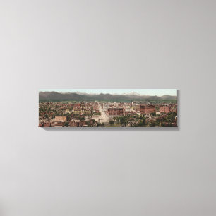  Denver Colorado Skyline Panoramische Foto Canvas Afdruk