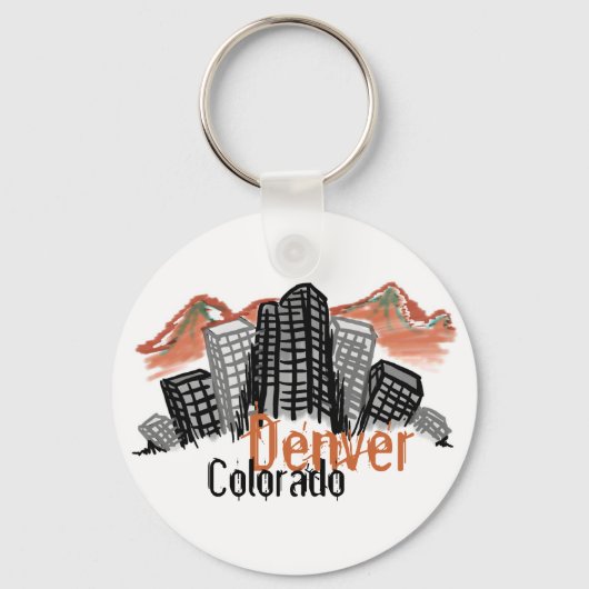 Denver Colorado skyline sleutelhanger (Voorkant)