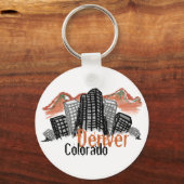 Denver Colorado skyline sleutelhanger (Voorkant)