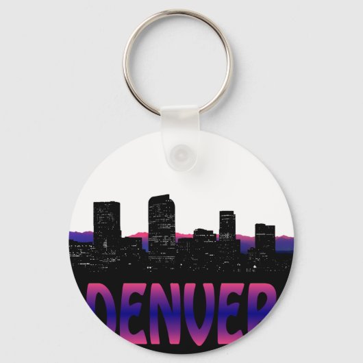 Denver Colorado Skyline Sleutelhanger (Voorkant)