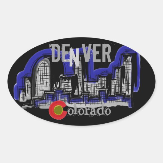 Denver Colorado skyline stickers (Voorkant)