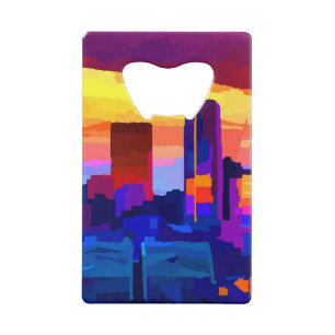 Denver Colorado Skyline van Jon Baran Kredietkaart Flessenopener