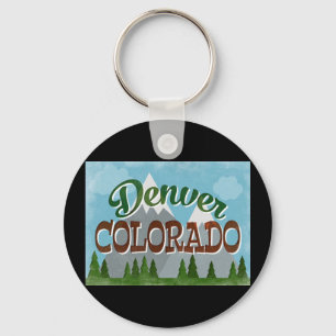 Denver Colorado Snowy Mountains Sleutelhanger