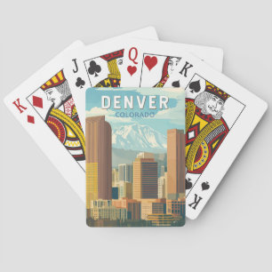 Denver Colorado Travel Art Vintage Pokerkaarten