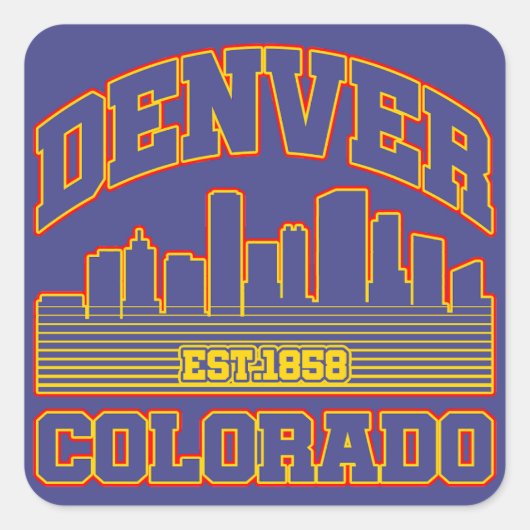 Denver, Colorado Vierkante Sticker (Voorkant)