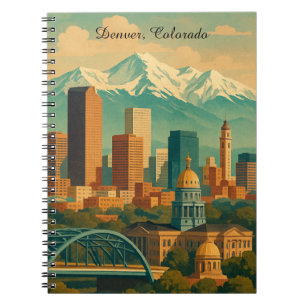 Denver Colorado Vintage Reis Kunstprint Notitieboek