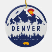 Denver Colorado vlag berg stad wandelen skiën Keramisch Ornament (Voorkant)