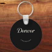 Denver Colorado White Font Sleutelhanger (Voorkant)