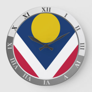Denver flag Large Clock Grote Klok
