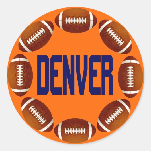 DENVER FOOTBALL CIRCLE RONDE STICKER (Voorkant)
