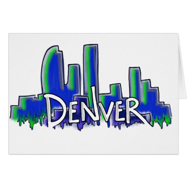 Denver graffiti style skyline (Voorkant Horizontaal)