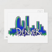 Denver graffiti style skyline briefkaart (Voorkant / Achterkant)
